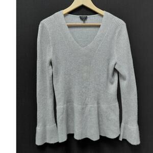 TALBOTS PETITES Talbots Cashmere Pure Sweater Gray V-Neck Petites Size XLp